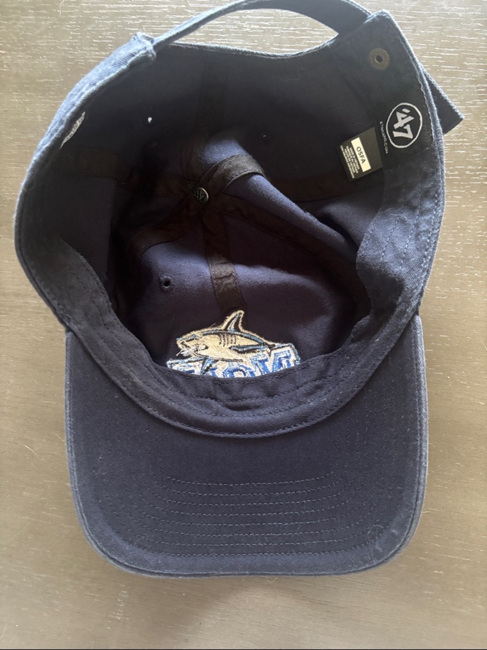 NSU Shark Embroidered Navy Baseball Cap - Picture 4 of 6